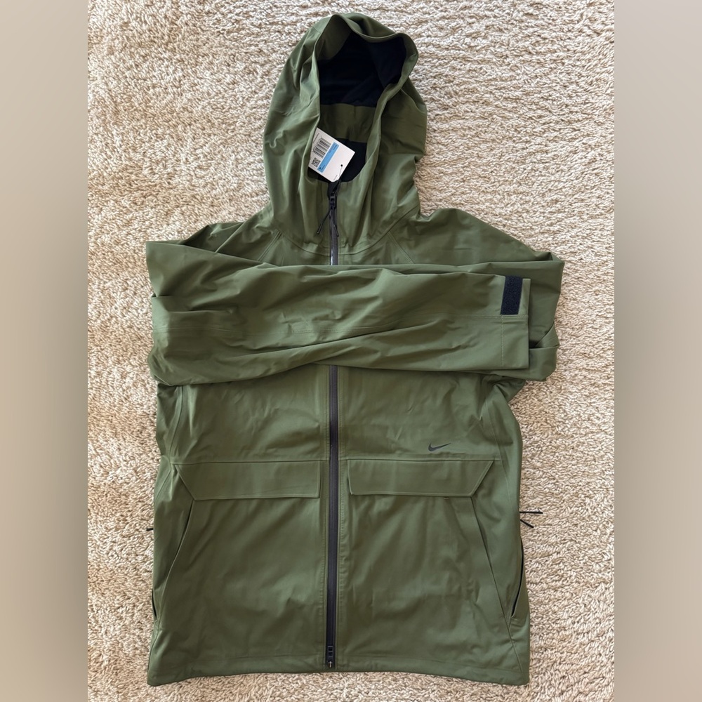 Nike Olive Hooded Raincoat for Men